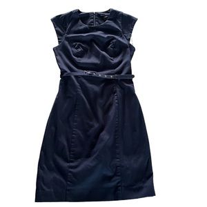 French Connection Navy Blue Sleeveless Dress with Belt Size 6